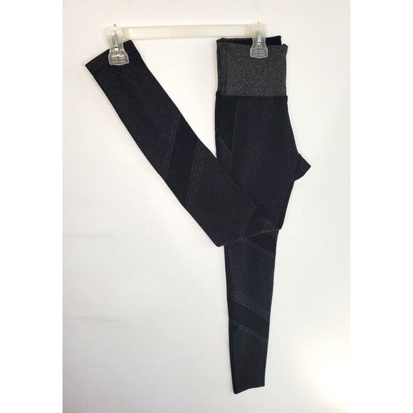 NWOT Athleta Lurex Twilight Black Shimmer Sparkle Tights Leggings Size XS 1179 - Picture 6 of 9